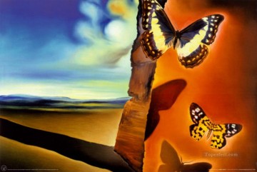 抽象的かつ装飾的 Painting - 蝶のいる風景シュルレアリスム